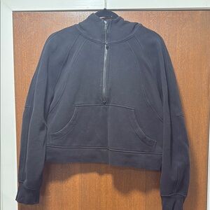 Women’s Black Suba Half-Zip Cropped Hoddie